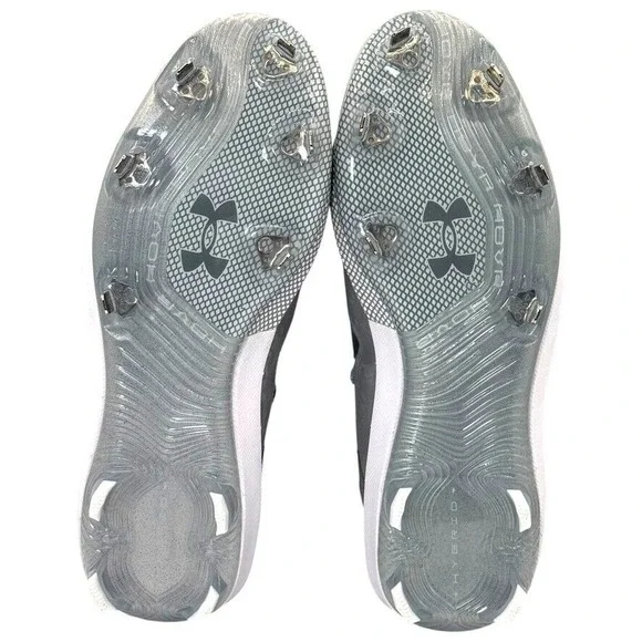 Under Armour Harper 8 Low ST Men's Size 11.5 Metal Baseball Cleats White Gray - Picture 6 of 8